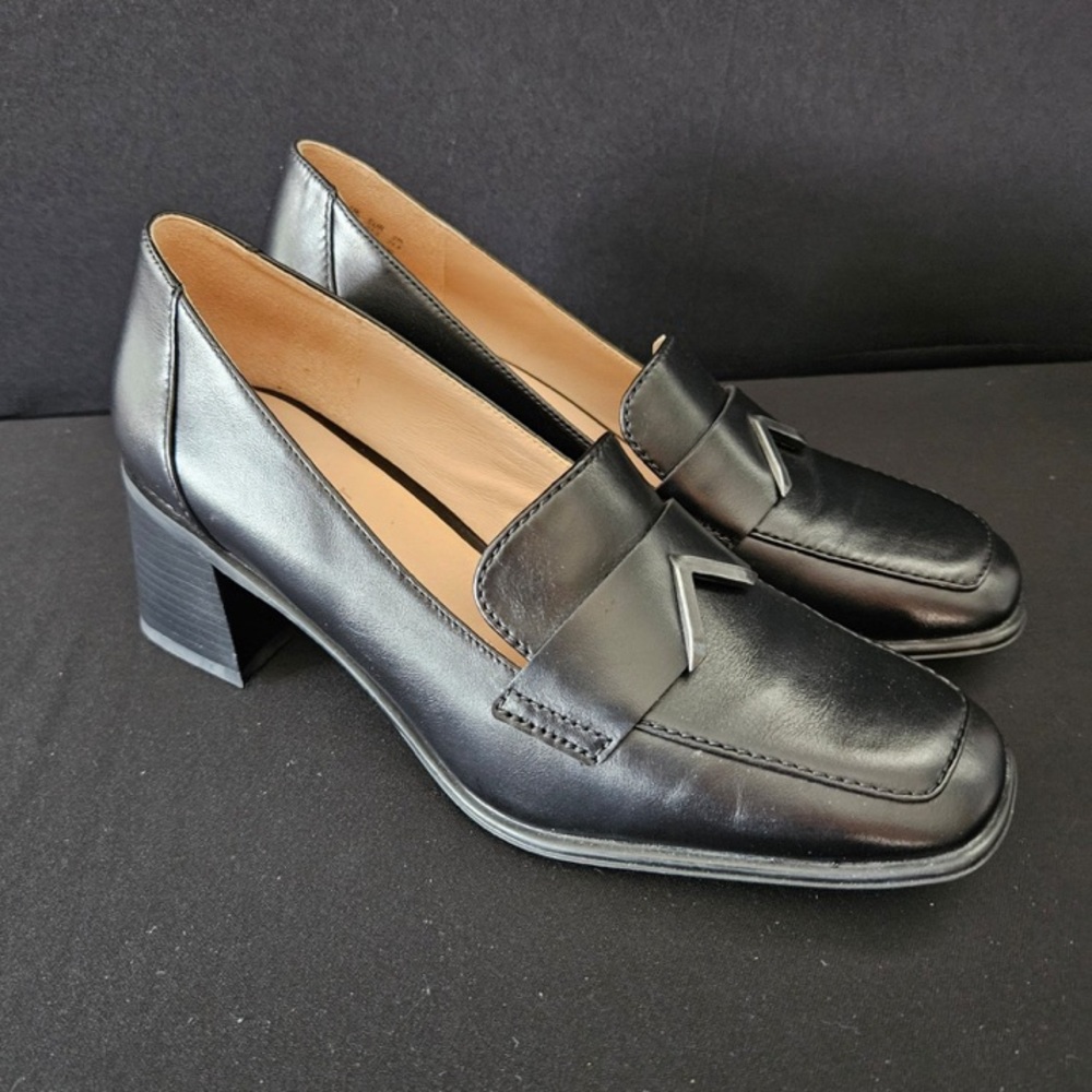 27 EDIT Black Leather Heels